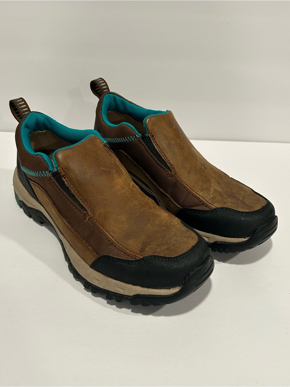 Ariat Women's Skyline Slip-On Waterproof Hiking Shoes Brown Teal Size 9 Gorpcore